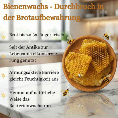 Premium-Brotbeutel aus 100 % Baumwolle und Bienenwachs